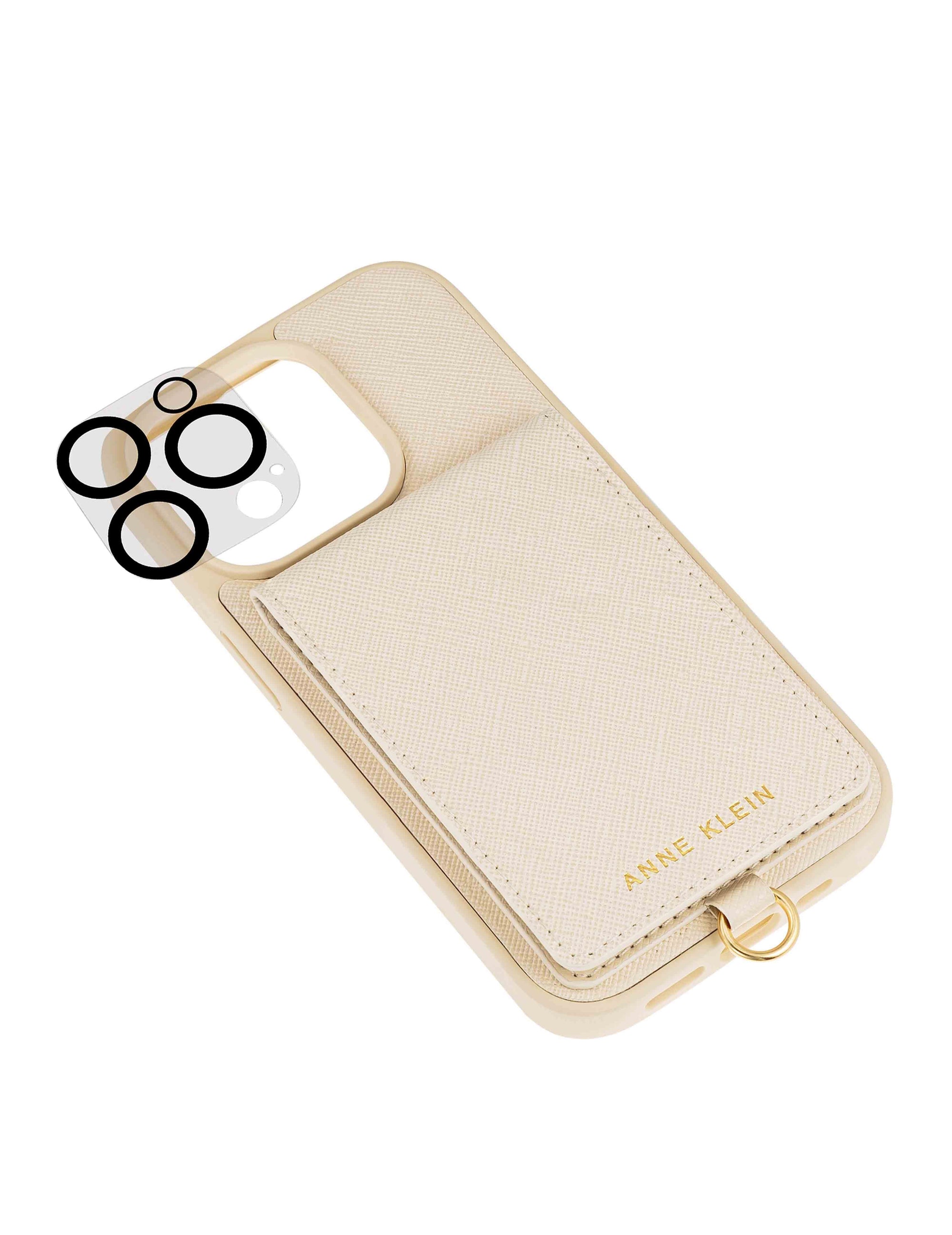 Ivory Leather Phone Case iPhone 14 Pro Max Case Saffiano 