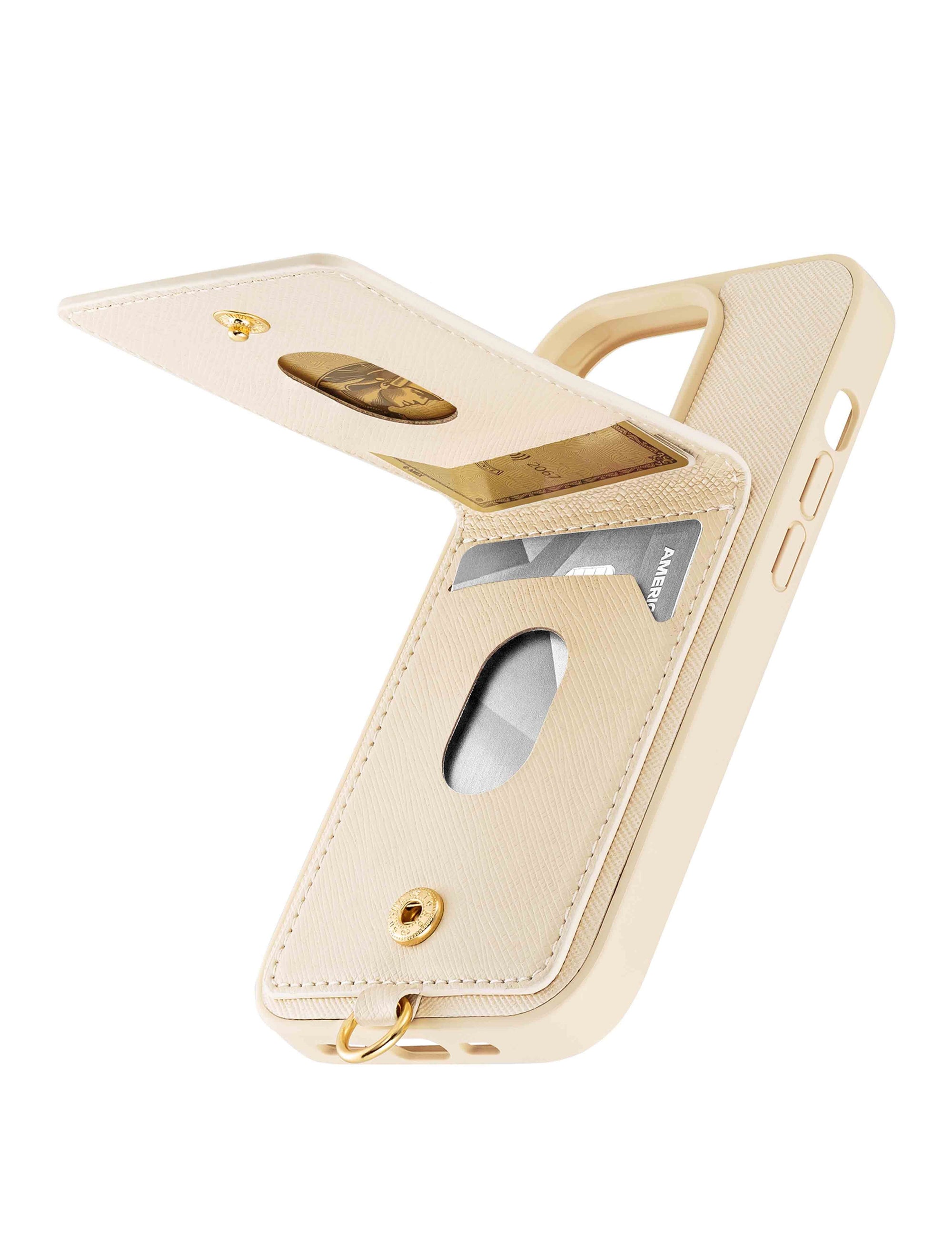 Anne Klein Ivory Saffiano Vegan Leather iPhone® 14 Pro Case