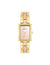 Anne Klein Pink/Gold-Tone Gemstone Accented Bracelet Watch