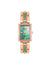Anne Klein Green/Rose Gold-Tone Gemstone Accented Bracelet Watch