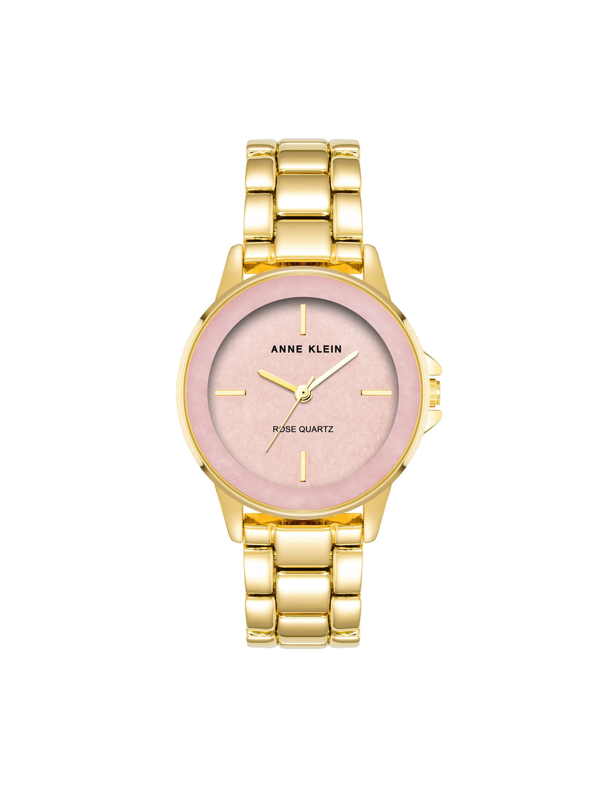 Anne Klein Rose quartz/Gold Gemstone Dial Bracelet Watch