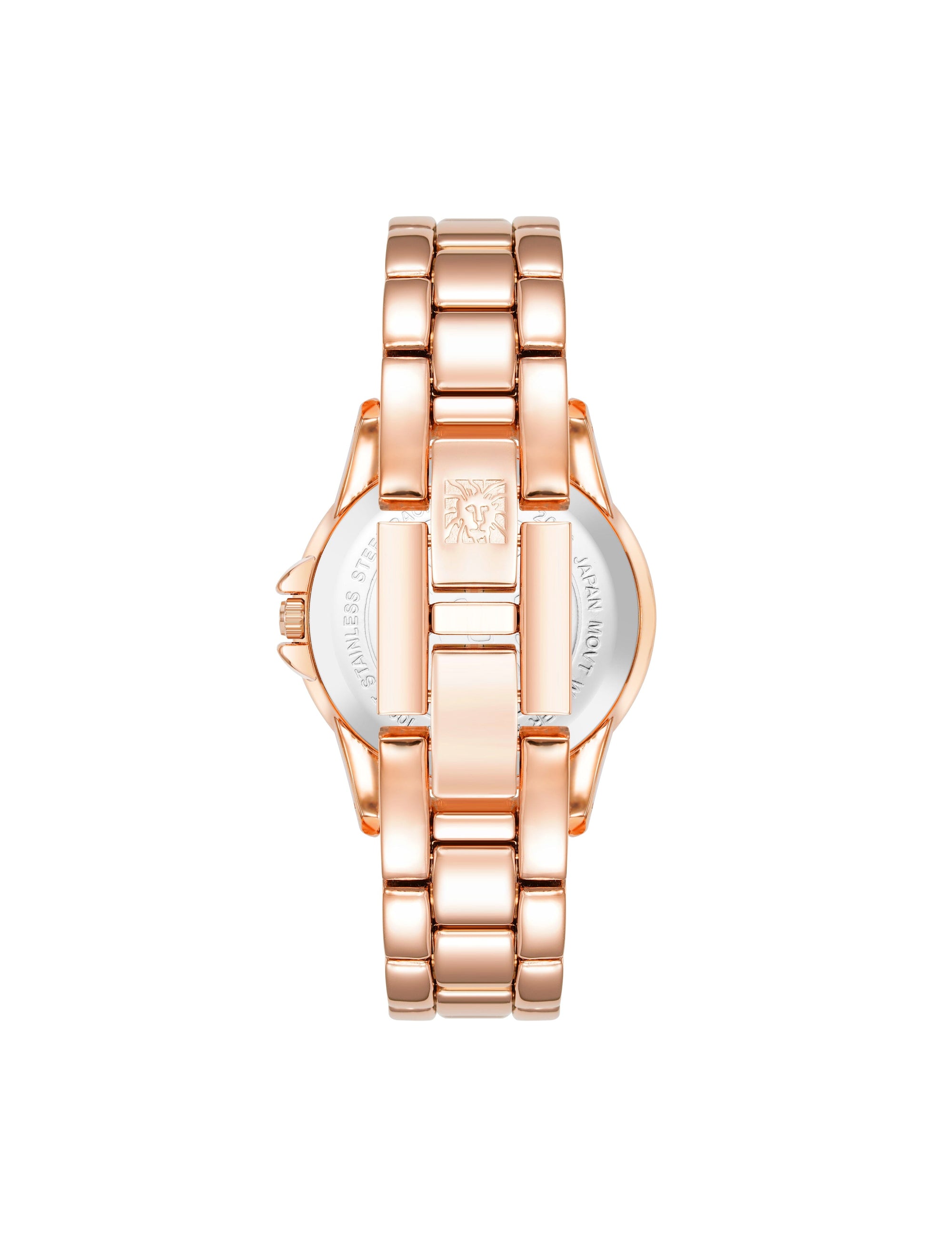 Anne Klein Green/Rose Gold-Tone Gemstone Dial Bracelet Watch