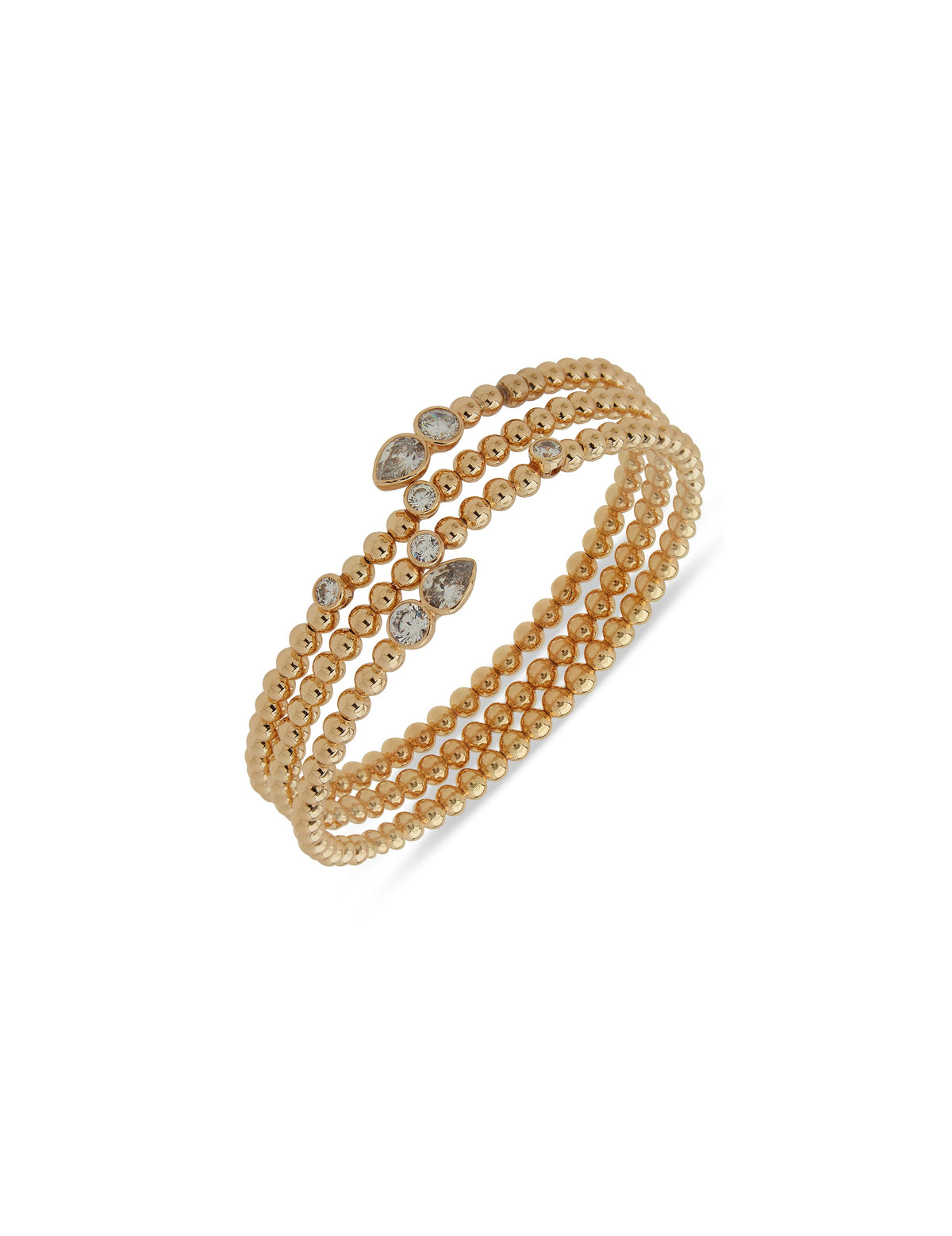 Anne Klein Gold Tone Multi Row Beaded Coil Bracelet
