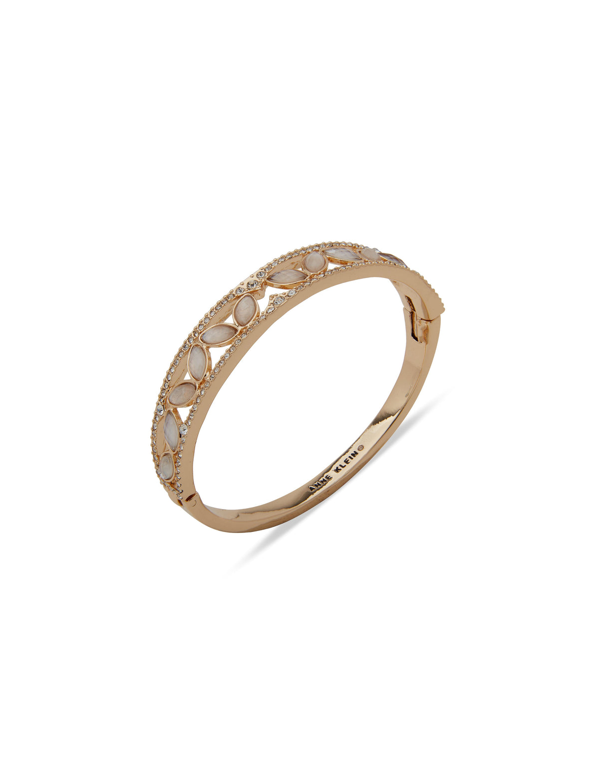 Anne Klein Gold Tone Hinge Navettes Bracelet in Gift Box