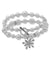 Anne Klein Silver Tone Faux Pearl Bracelet Set With Snowflake Charm