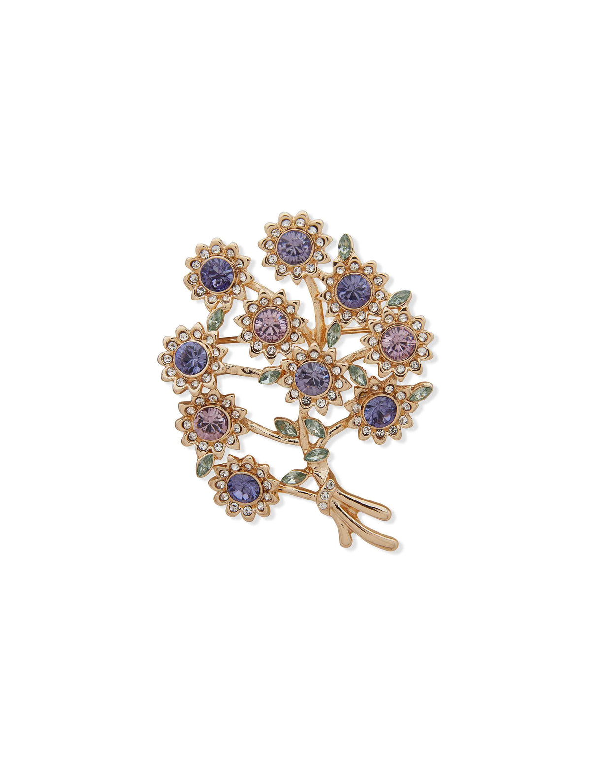 Anne Klein Gold Tone Bouquet of Flowers Pin