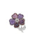 Anne Klein Silver Tone Purple Flower Pin