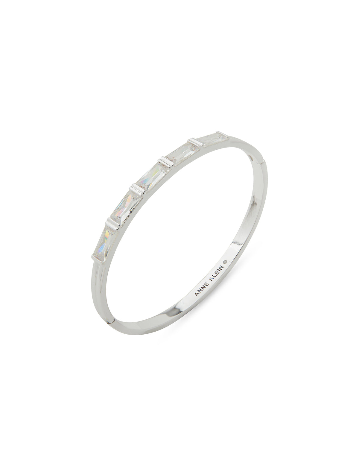 Anne Klein Gold Tone CZ Baguette Stone Bangle Bracelet