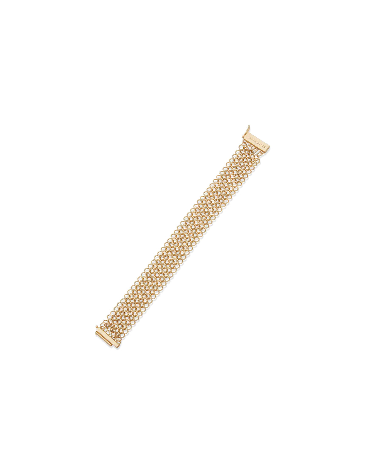 Anne Klein Gold Tone Mesh Chain Foldover Bracelet