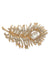 Anne Klein Gold Tone Feather Pin - Gold/Crystal