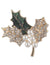 Anne Klein Gold Tone Holly Branch Pin - Gold/Green