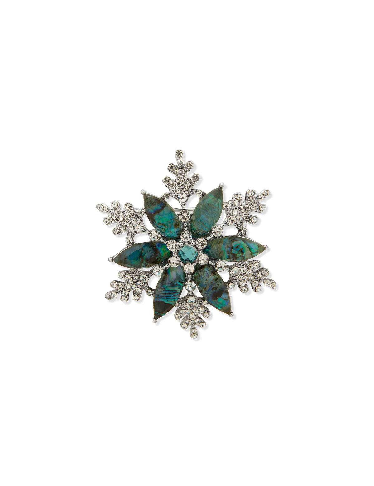 Anne Klein Silver Tone Snowflake Pin