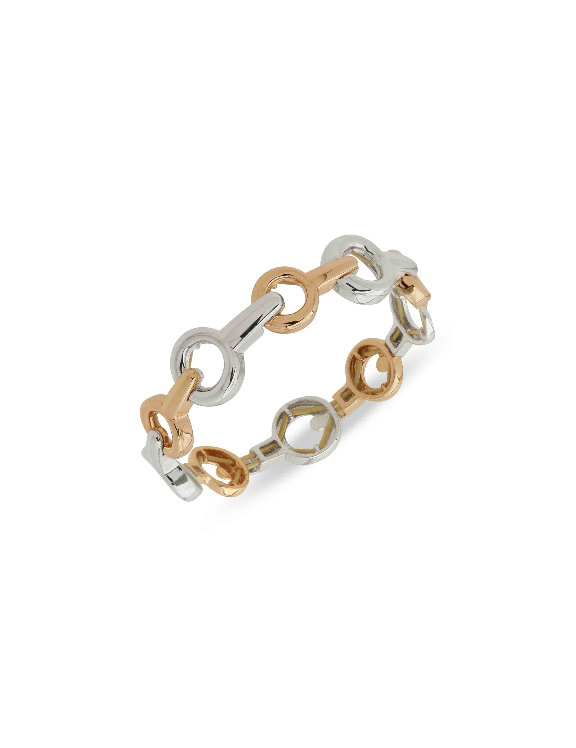 Anne Klein Two Tone Linked Stretch Bracelet