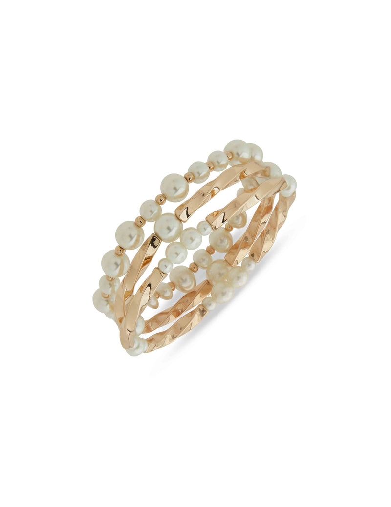Anne Klein Gold Tone 3-Pc Twisted Rope Bracelet Set