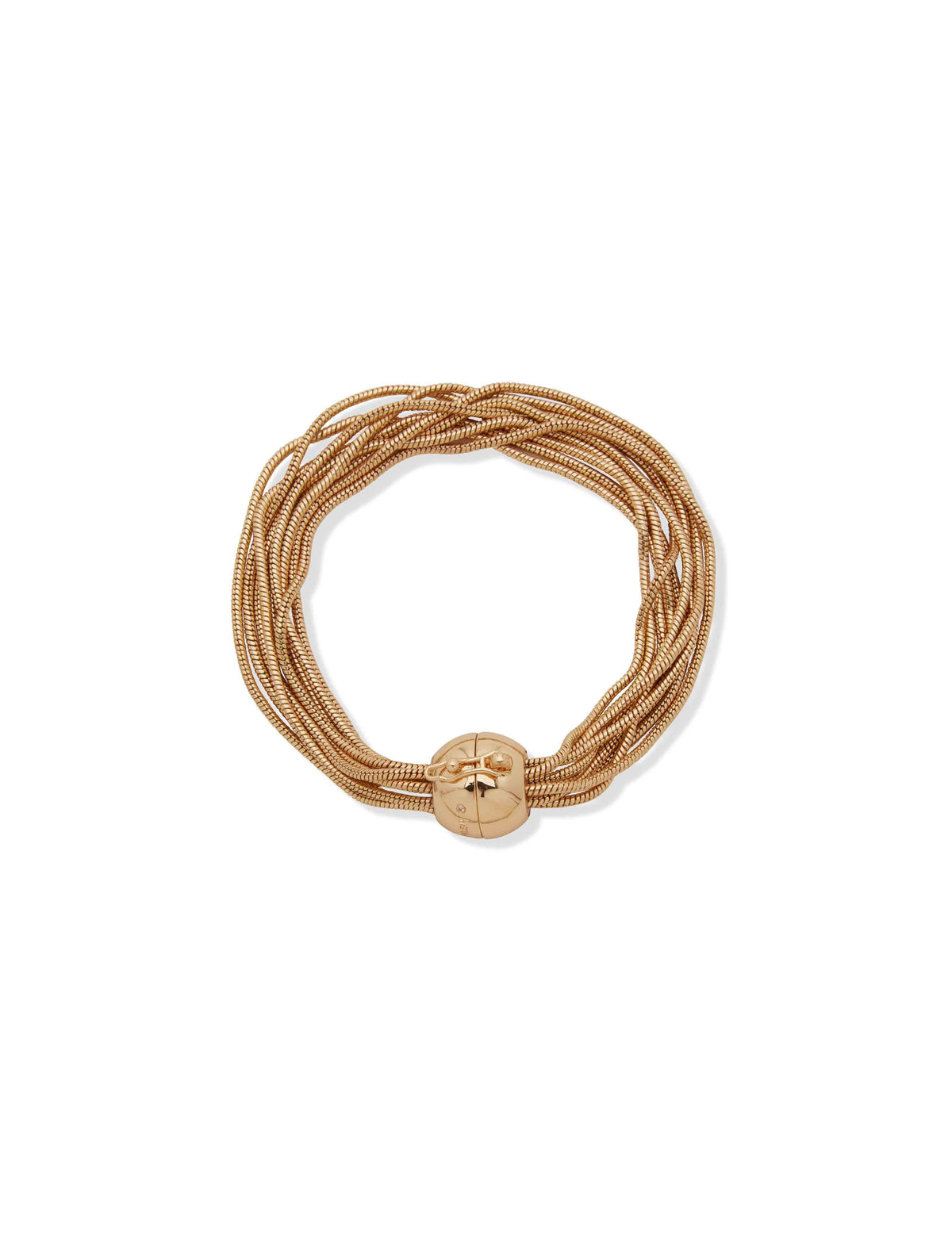 Anne Klein Gold Tone Multirow Bead Bracelet