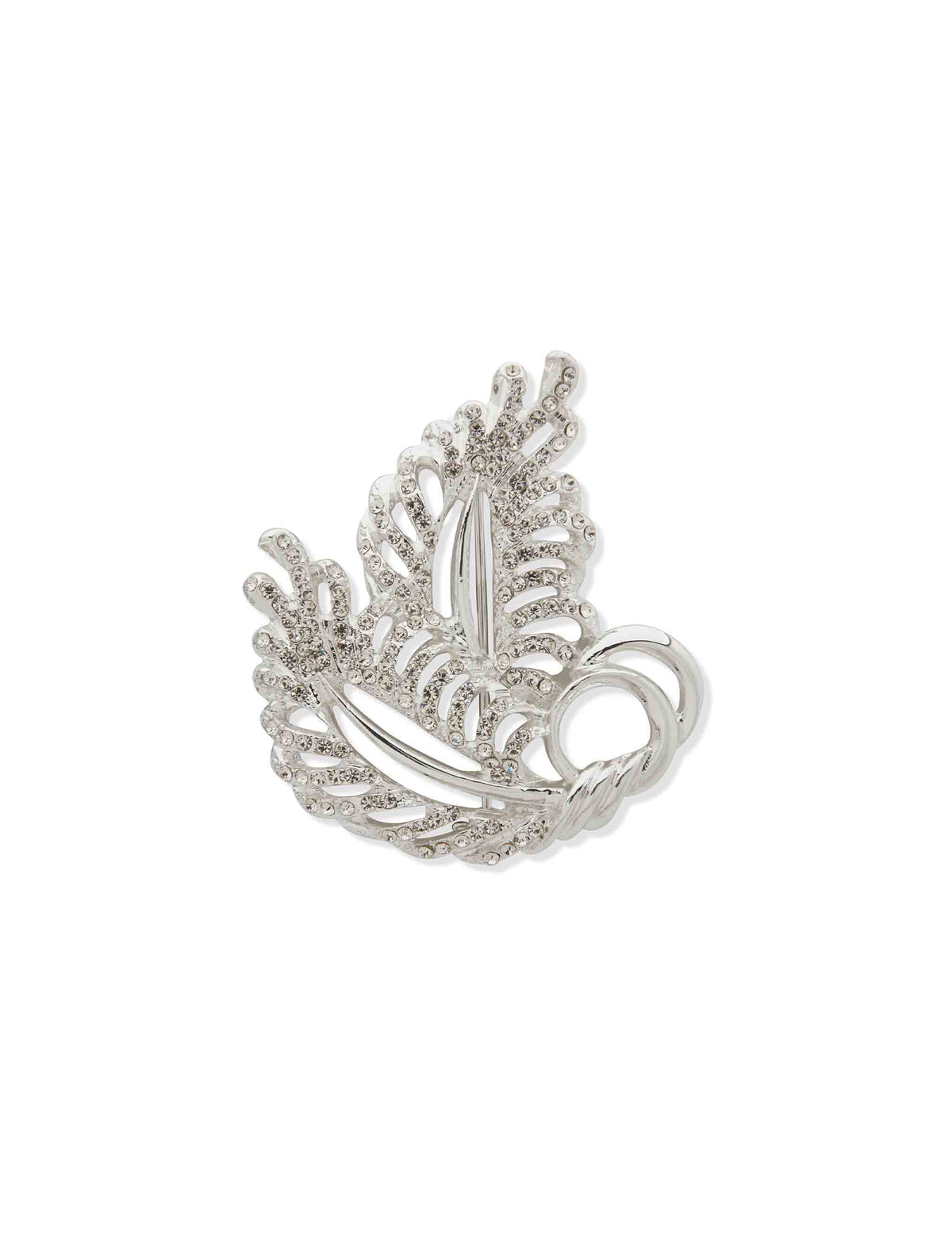 Anne Klein Silver-tone Boxed Fall Leaf Pin - Silver