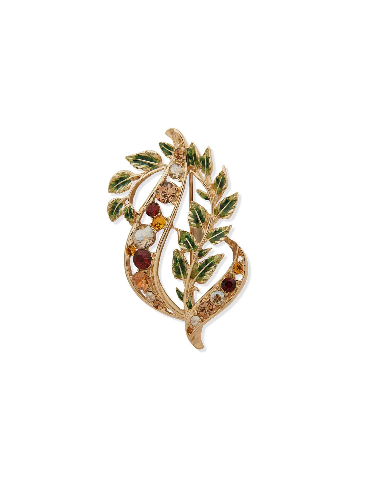 Anne Klein Gold-tone Boxed Openwork Leaf Pin - Gold