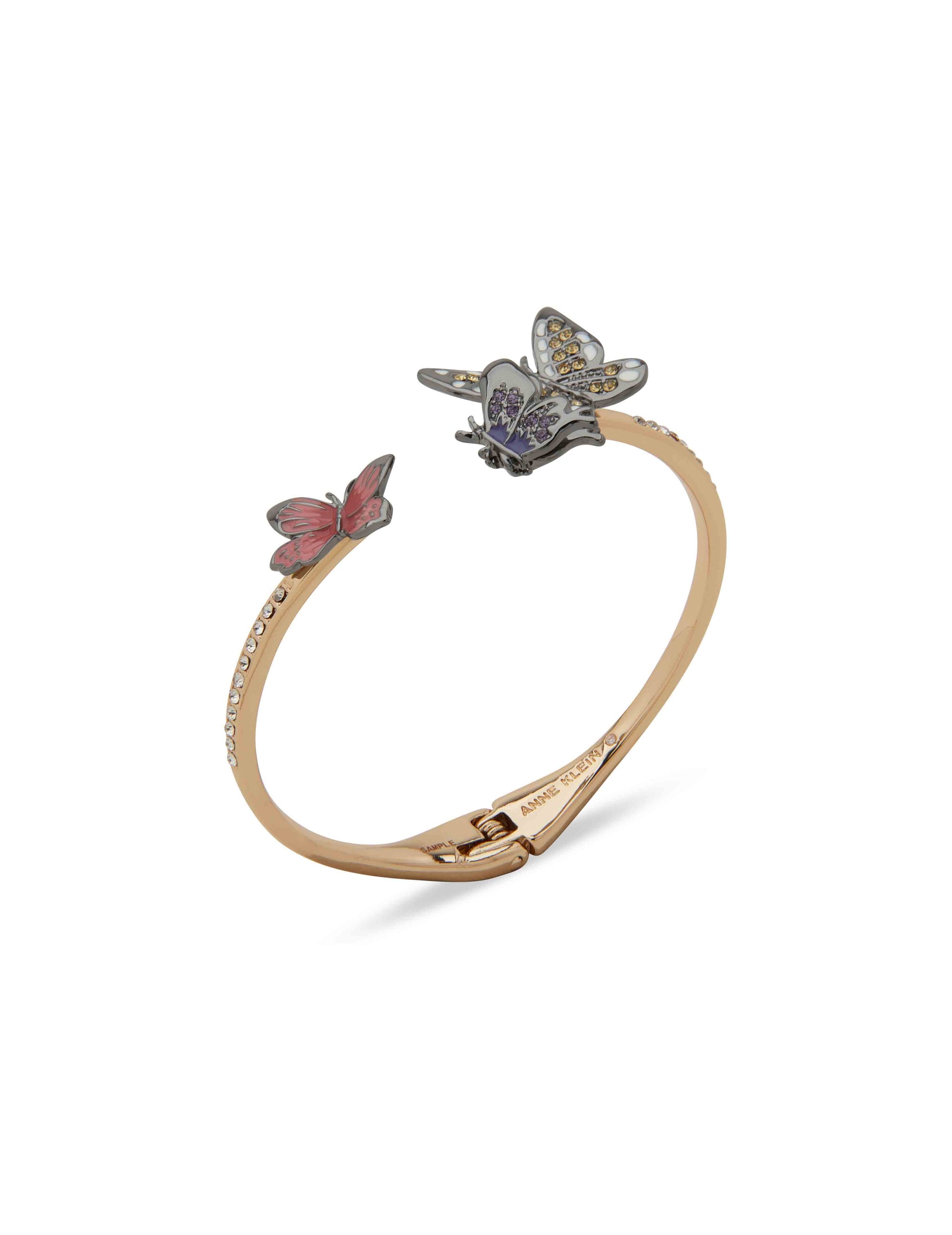 Anne Klein Gold Tone Butterfly Motif Cuff-Gld/Lt Hem/Multi/Cry