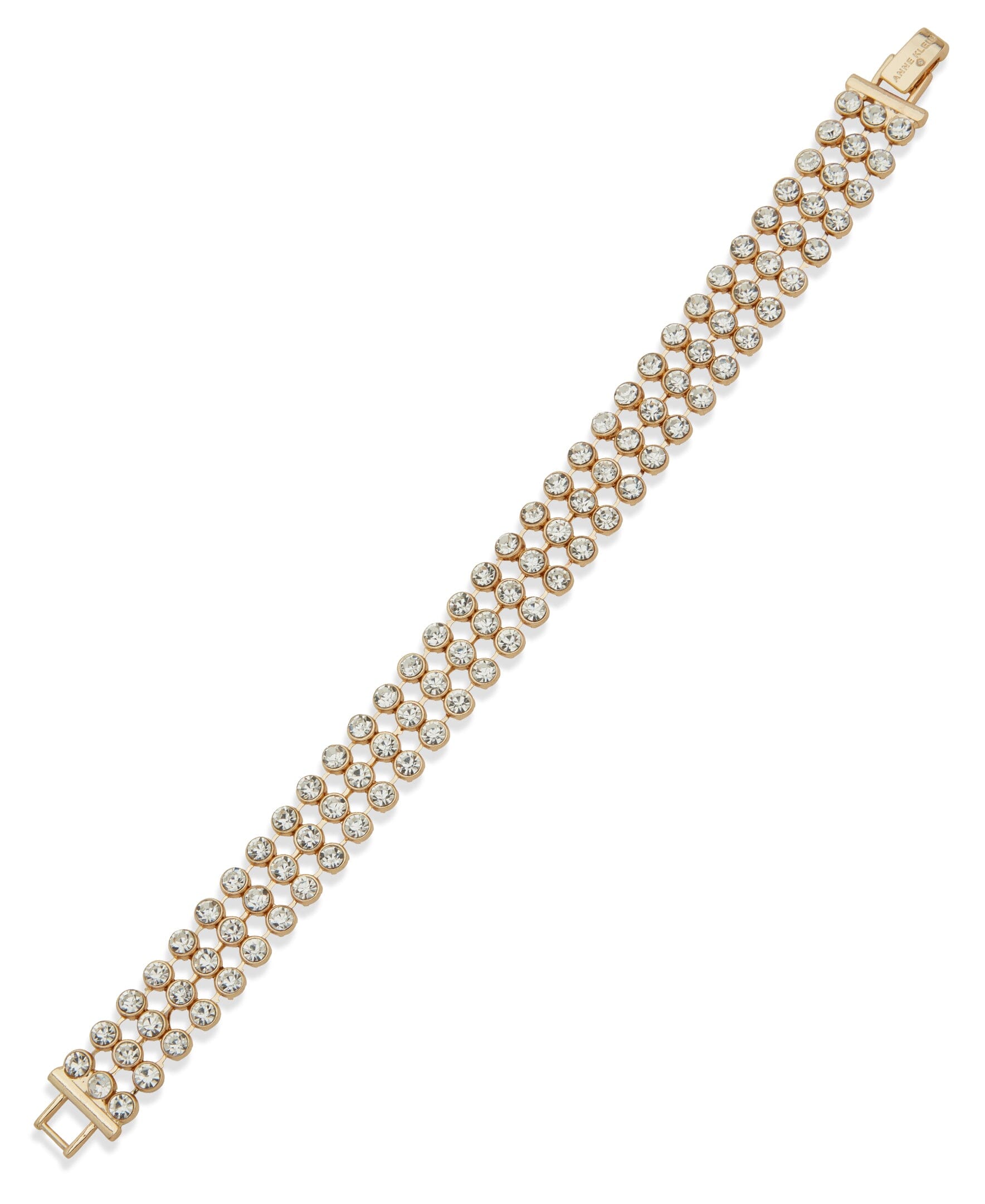 Anne Klein Gold Tone Mesh Foldover Bracelet