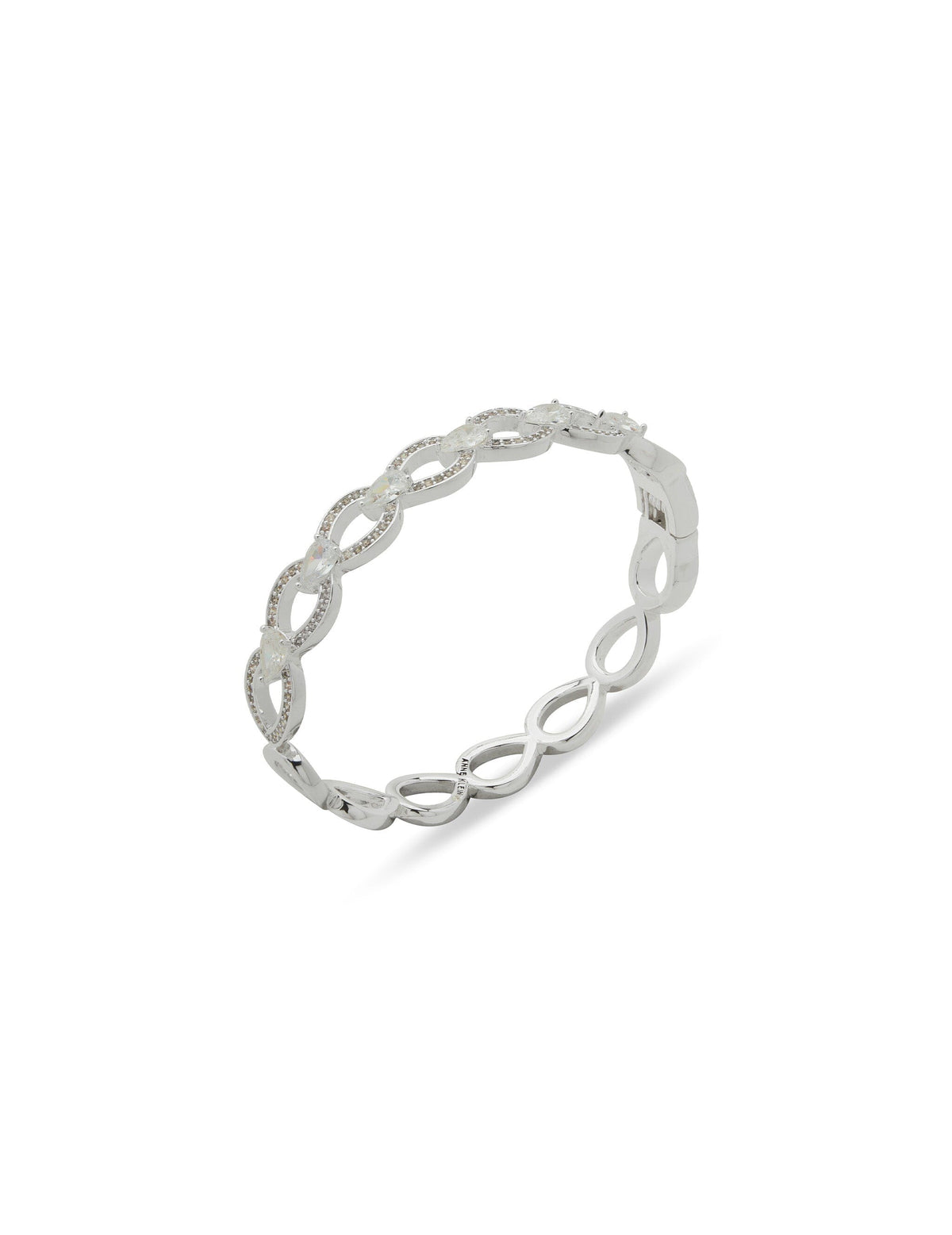Anne Klein Silver Tone Navette Open Hinge Bracelet