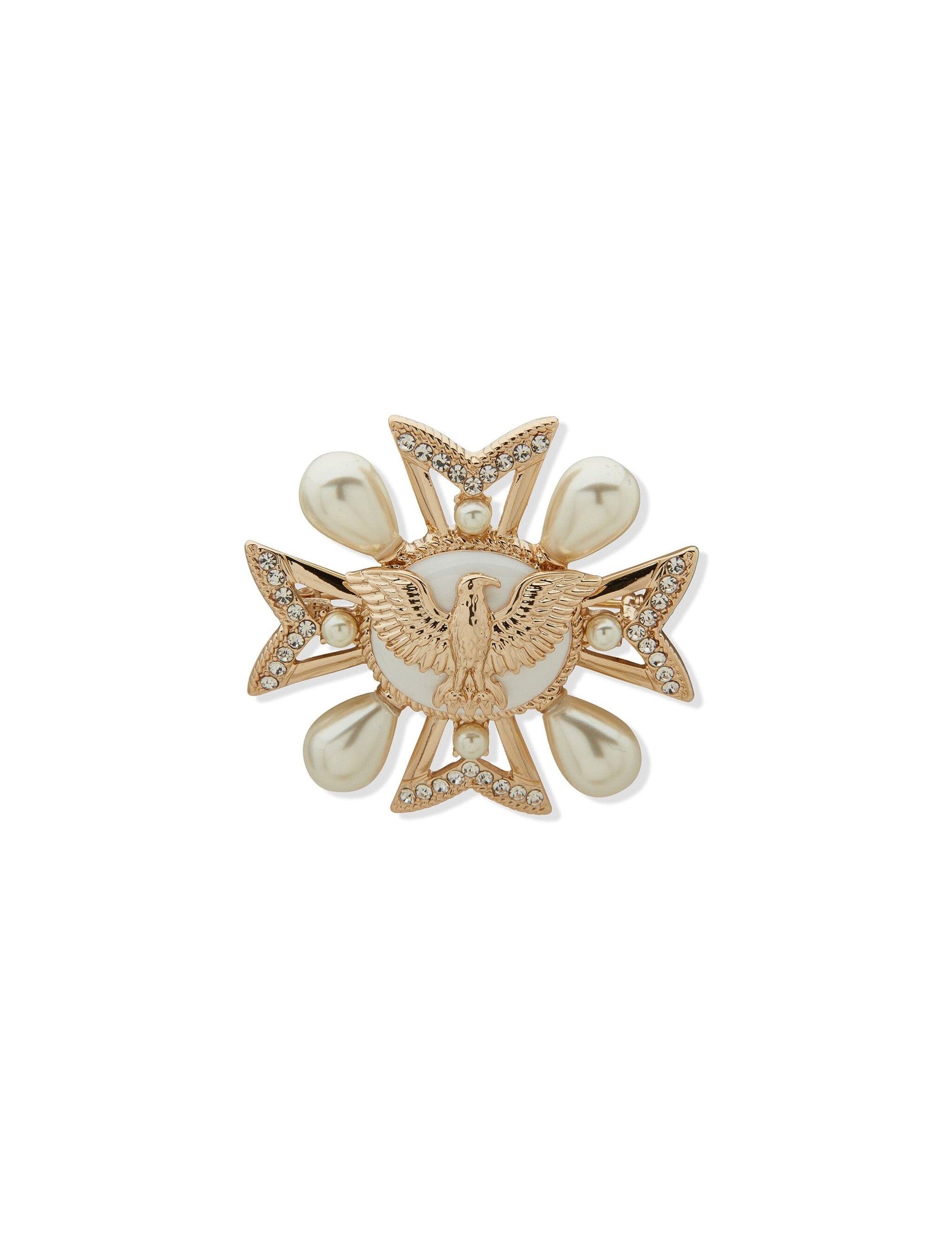 Anne Klein Gold Tone Eagle and Cross Pin