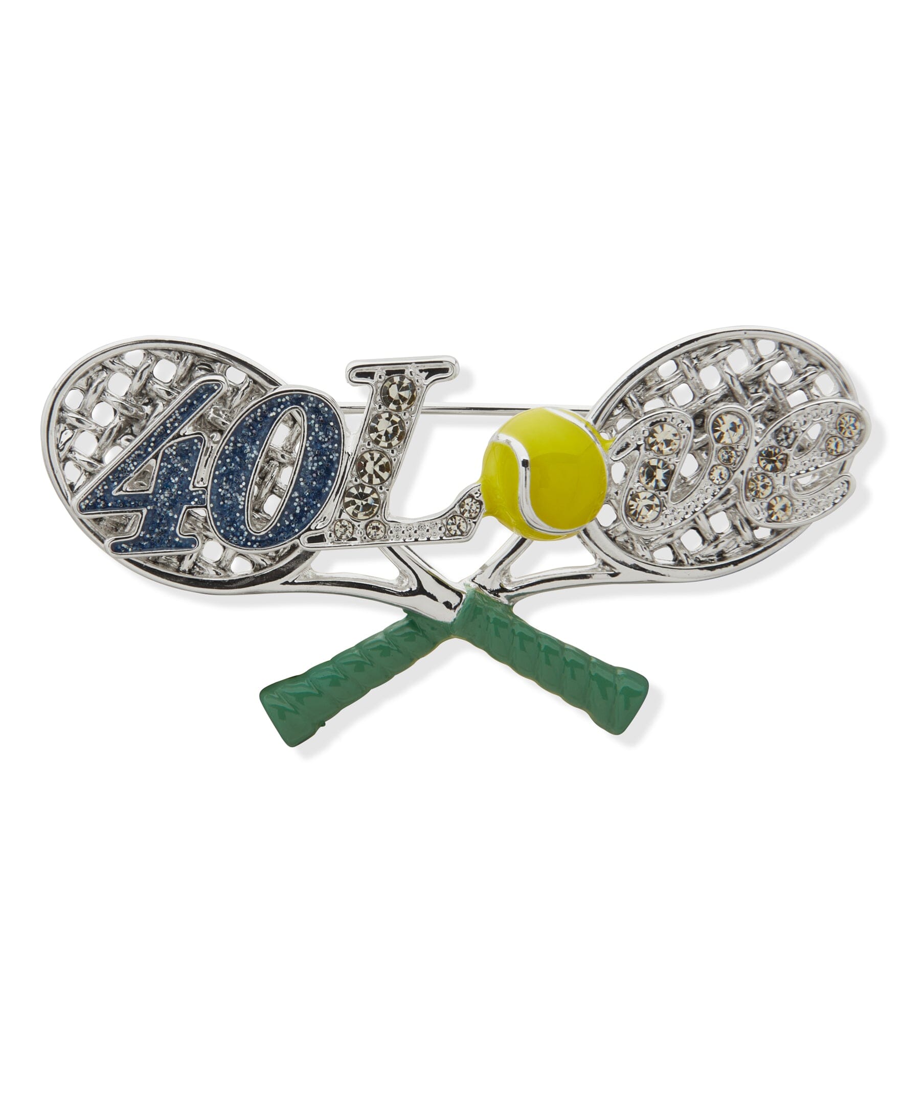 Anne Klein Silver Tone Tennis Racket Pin