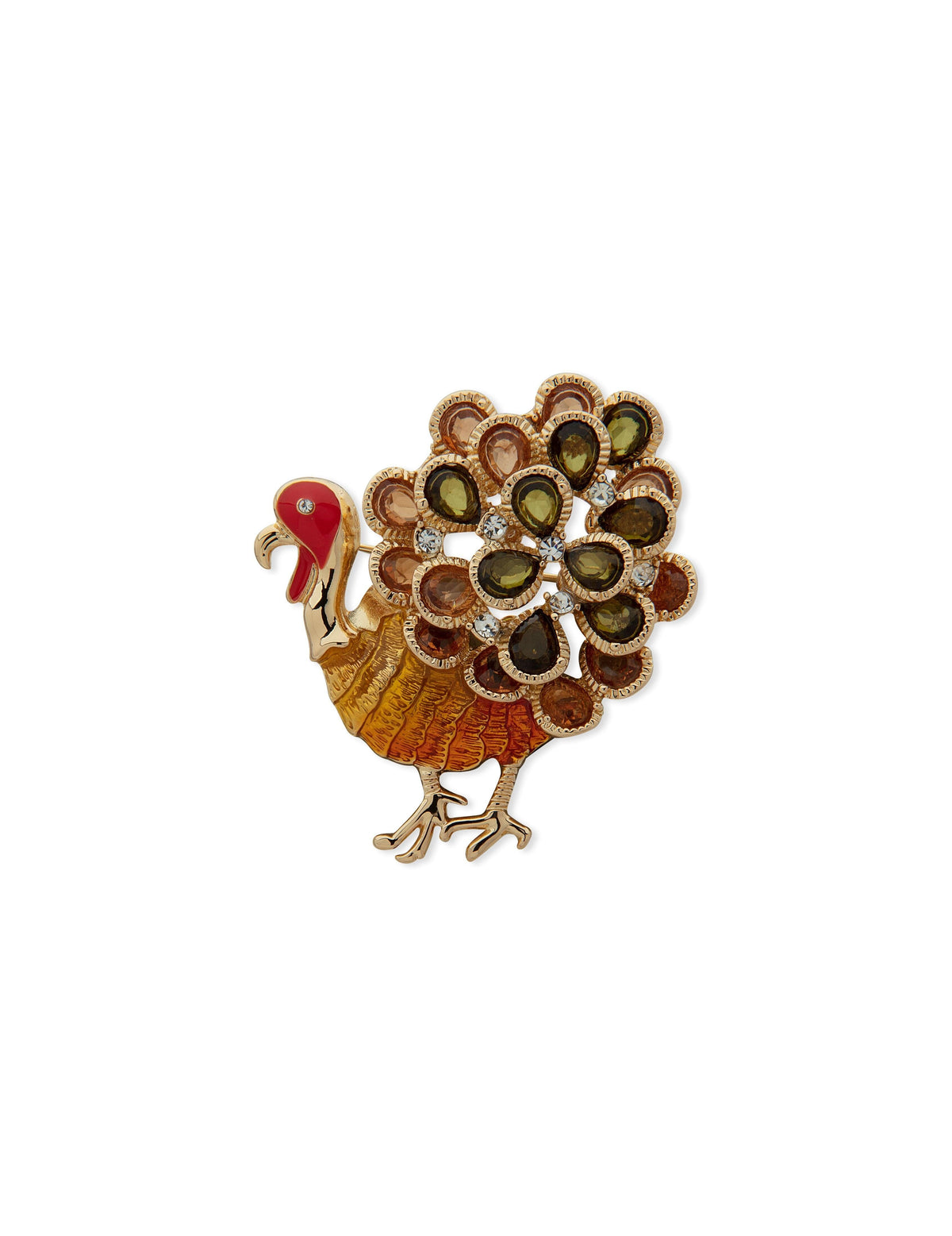 Anne Klein Gold Tone Turkey Boxed Brooch