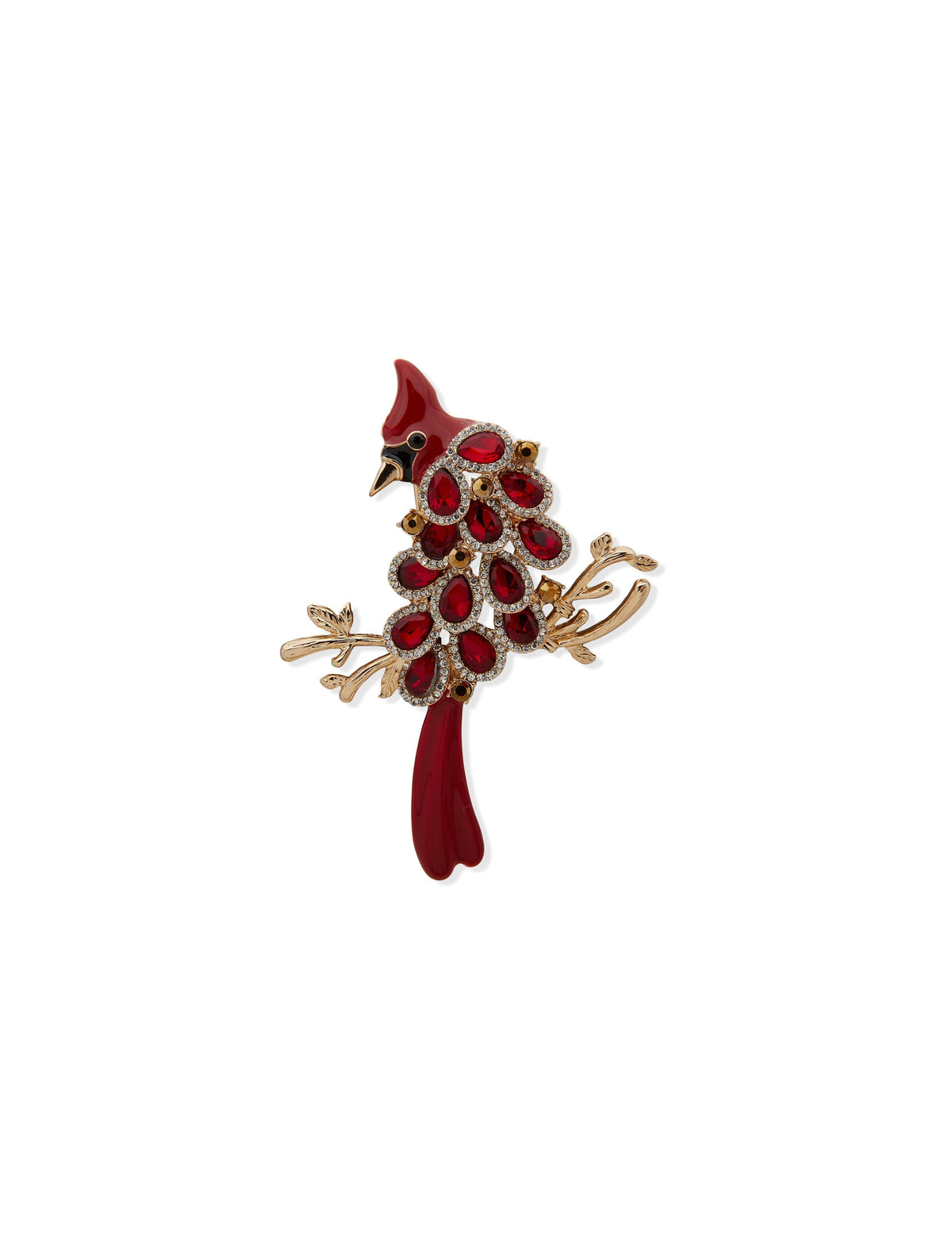 Anne Klein Gold Tone Cardinal Boxed Brooch