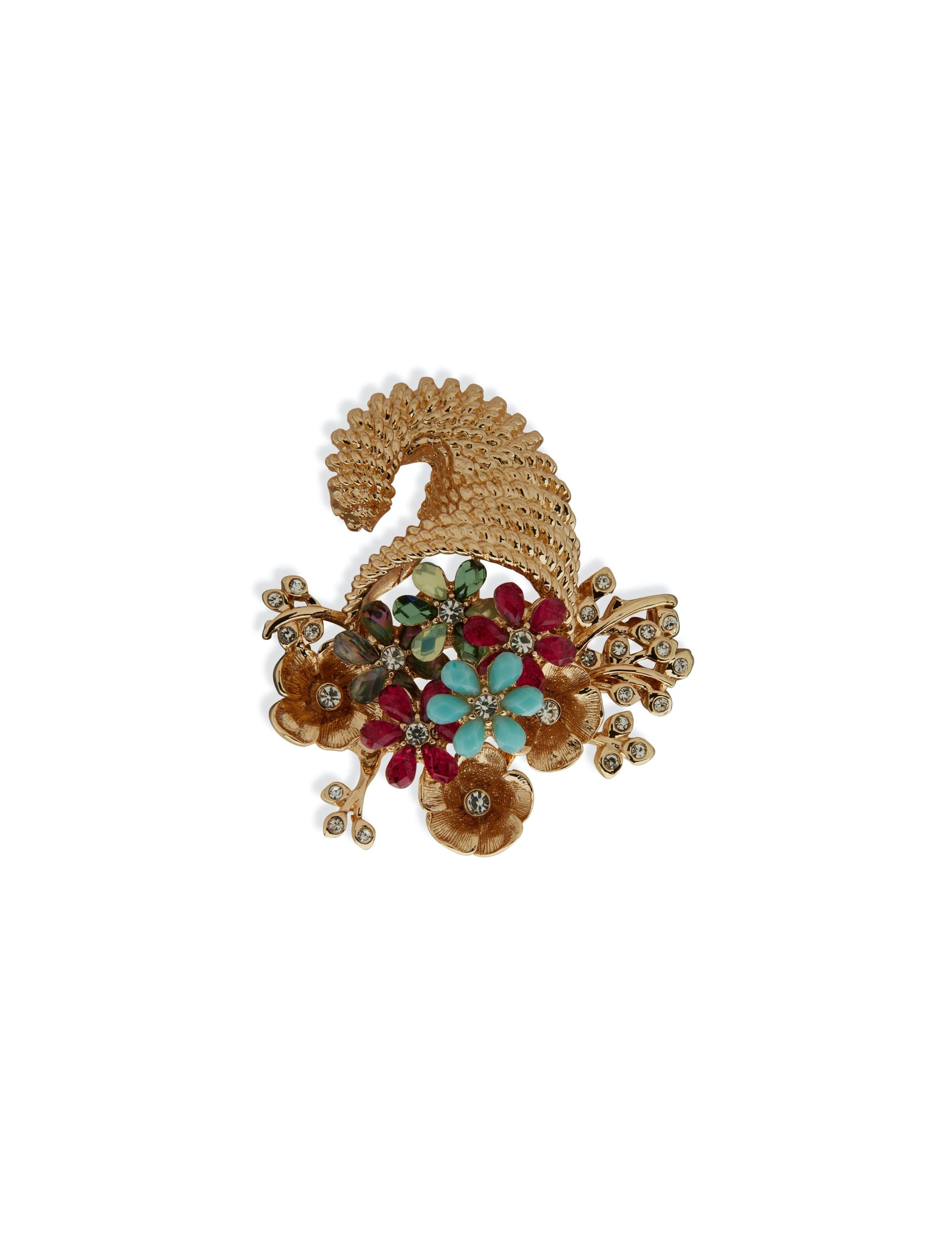 Anne Klein Gold Tone Flower Cornucopia Boxed Pin