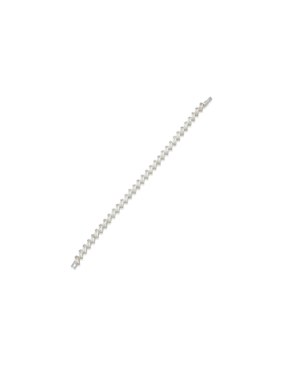 Baguette Stone and Metal Foldover Bracelet