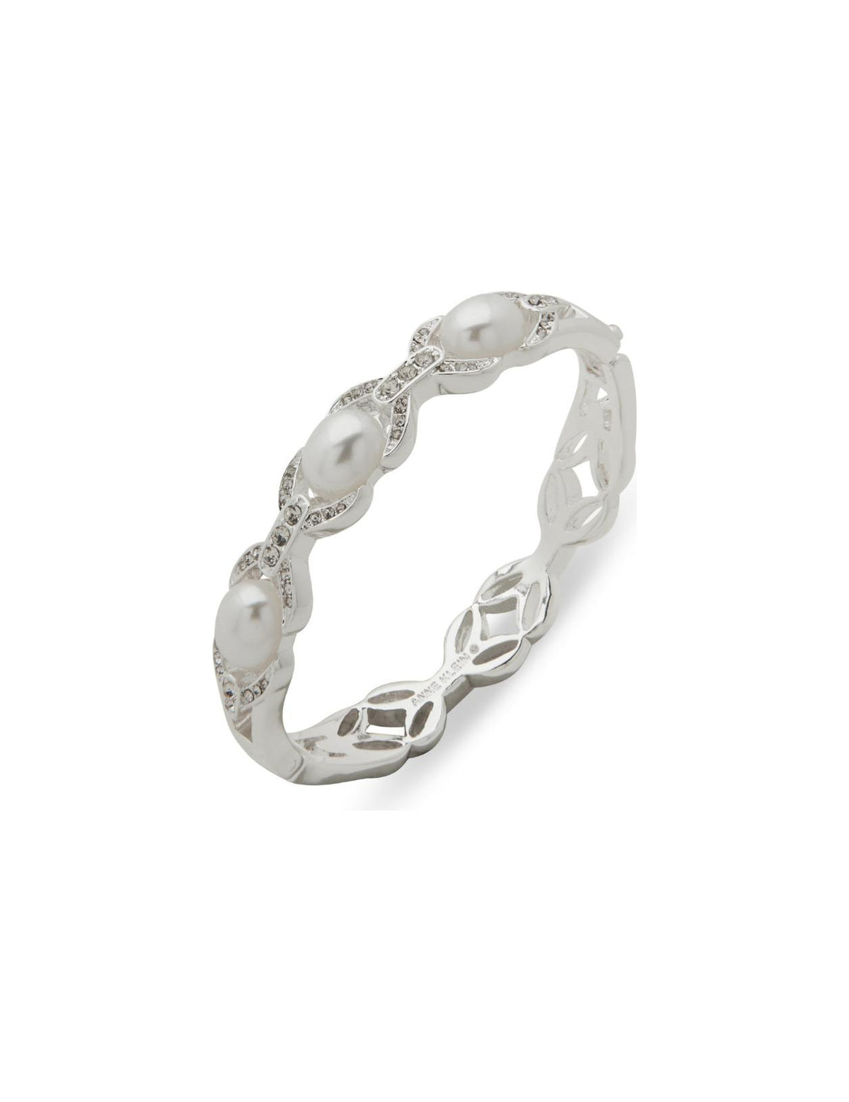 Pearl and Crystal Hinge Bracelet