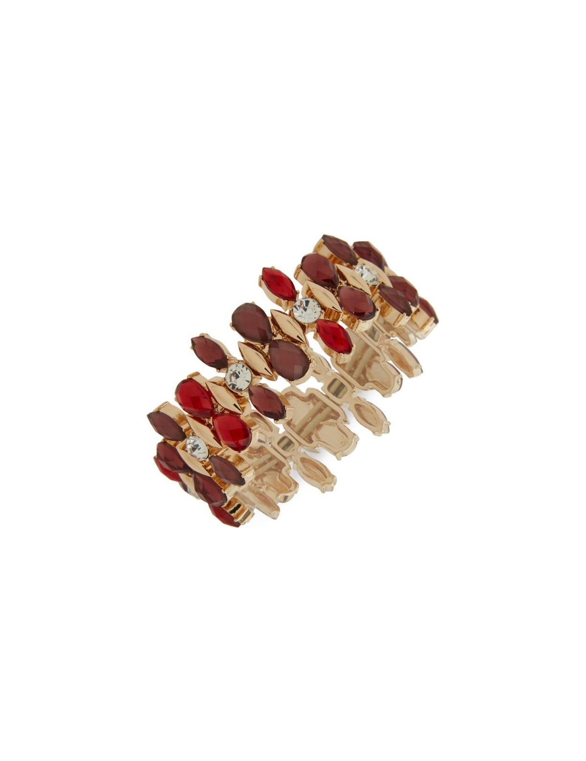 Stone and Metal Cluster Stretch Bracelet