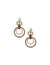 Anne Klein Gold Tone Mesh Link Double Drop Clip on Earrings