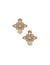 Anne Klein Gold Tone Stone With Faux Pearl Clip On Stud Earrings
