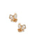 Anne Klein Gold Tone Flower Button Clip Earrings