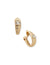 Anne Klein Gold Tone Hoop With Emerald Stone Clip Earrings