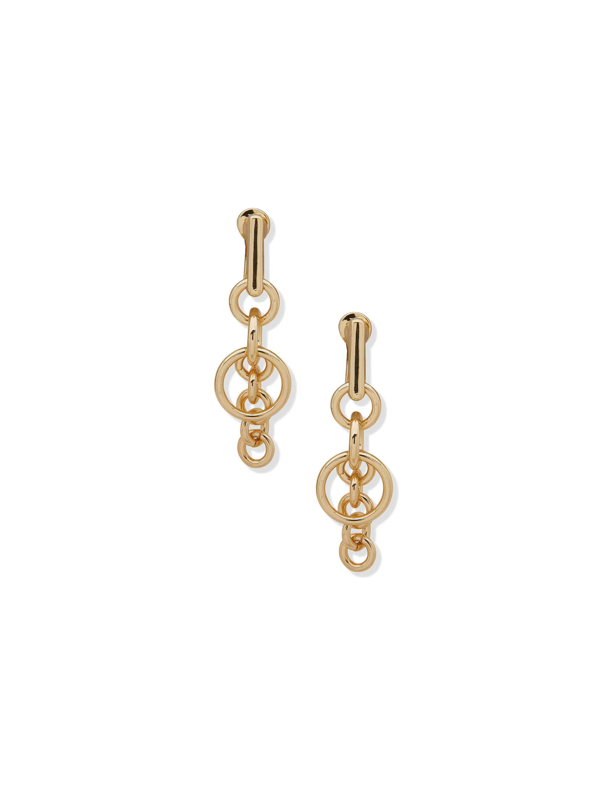 Anne Klein Gold Tone Linear Link Earrings