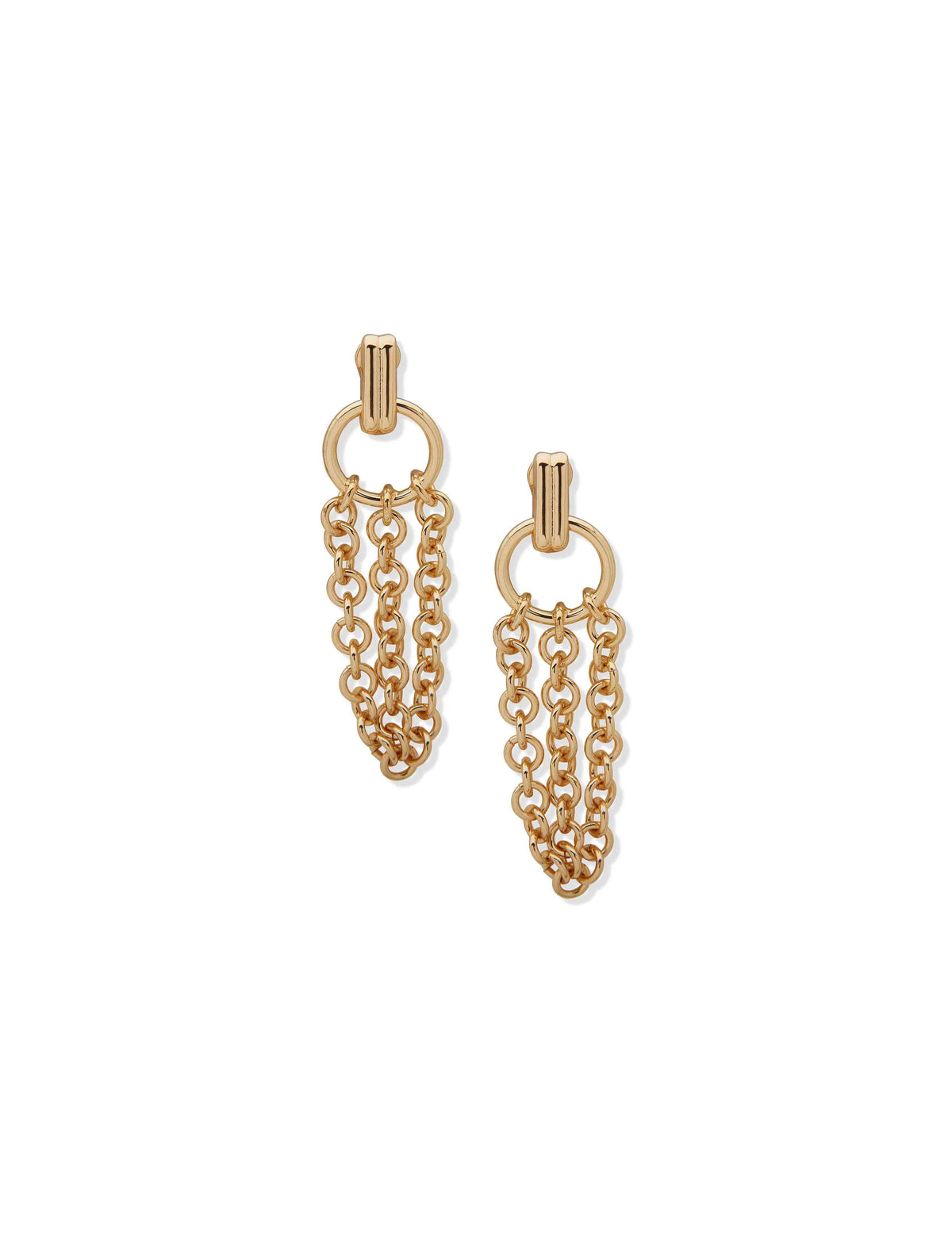 Anne Klein Gold Tone Shaky Chain Drop Earring