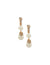 Anne Klein Gold Tone Double Drop Pearl Earrings - Gold /  Blanc