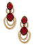 Anne Klein Gold Tone Double Drop Bezel Set Station Earring - Gold/Siam