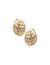 Anne Klein Gold Tone Oval Button Earring - Gold/Crystal