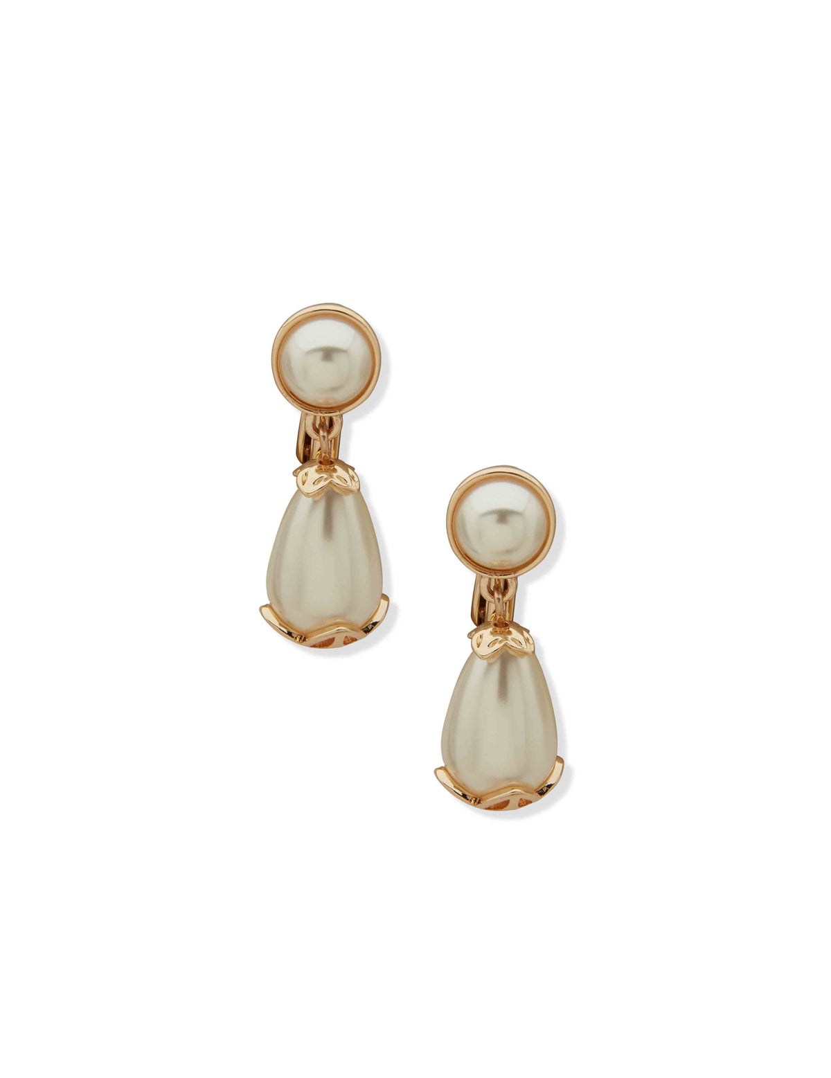 Anne Klein Teardrop Pearl Clip Earring