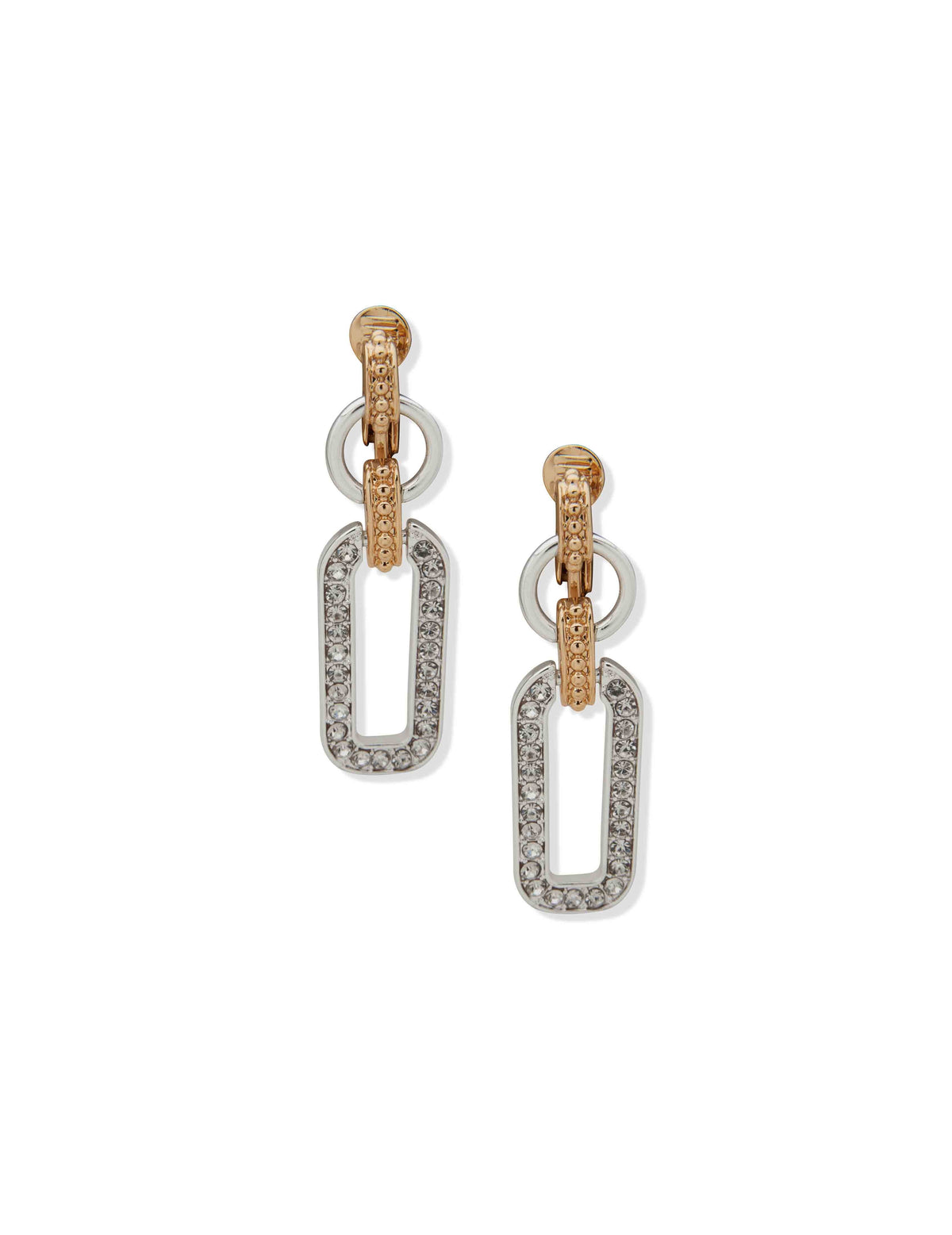 Anne Klein Linked Drop Clip Earrings