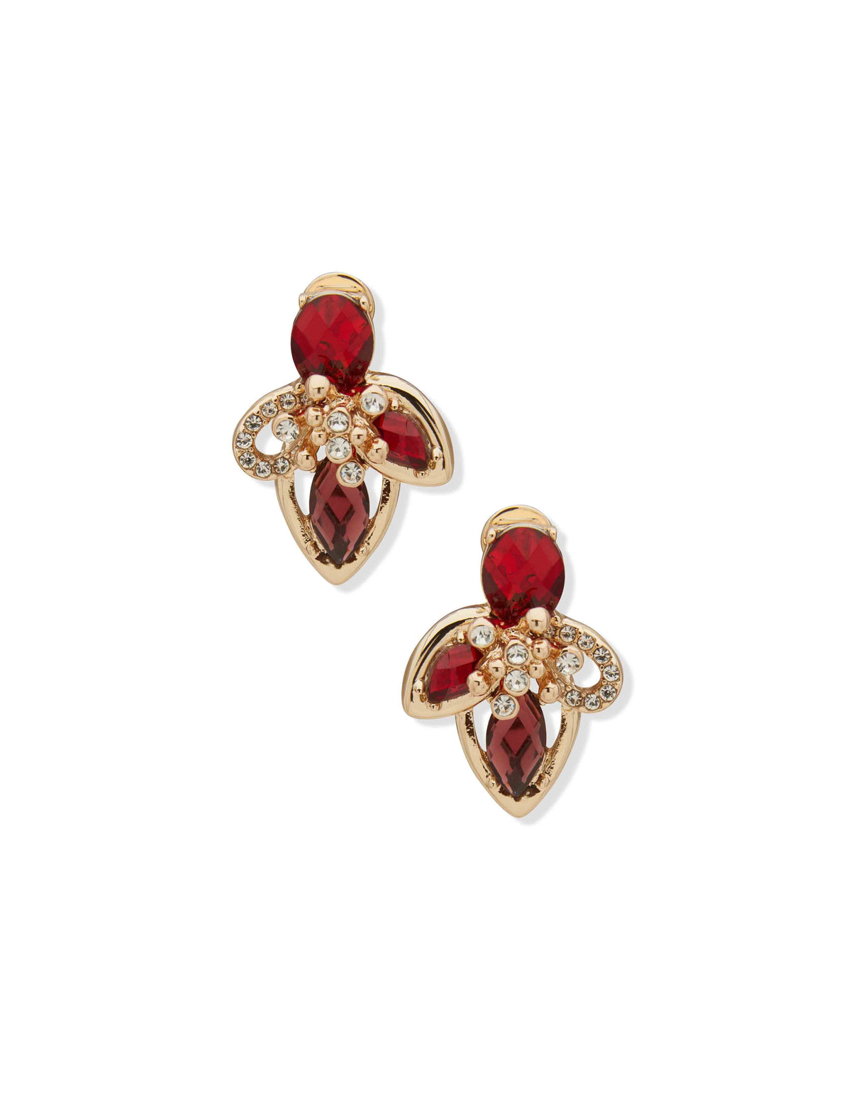 Anne Klein Petal Station Cluster Clip Earrings
