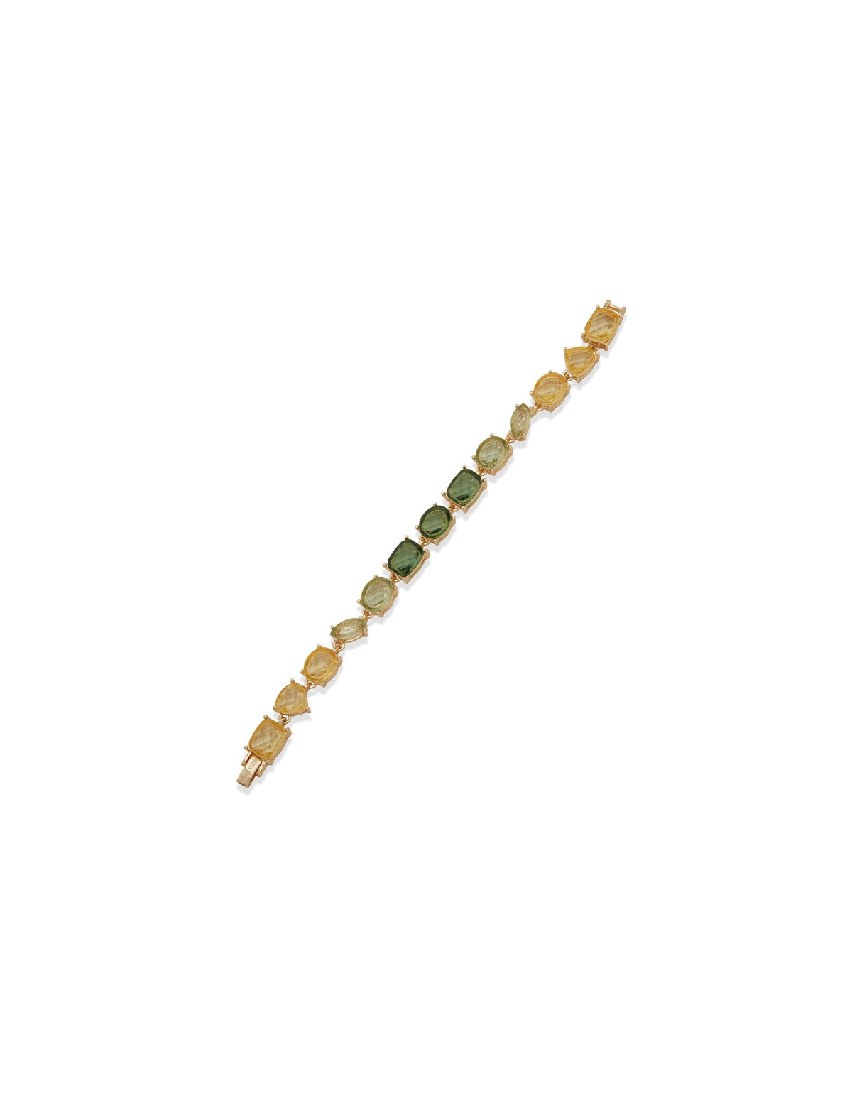 Anne Klein Gold Tone Stationed Stone Foldover Bracelet