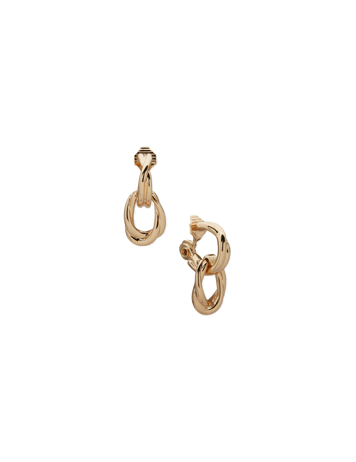 Twisted Doorknocker Clip Earrings