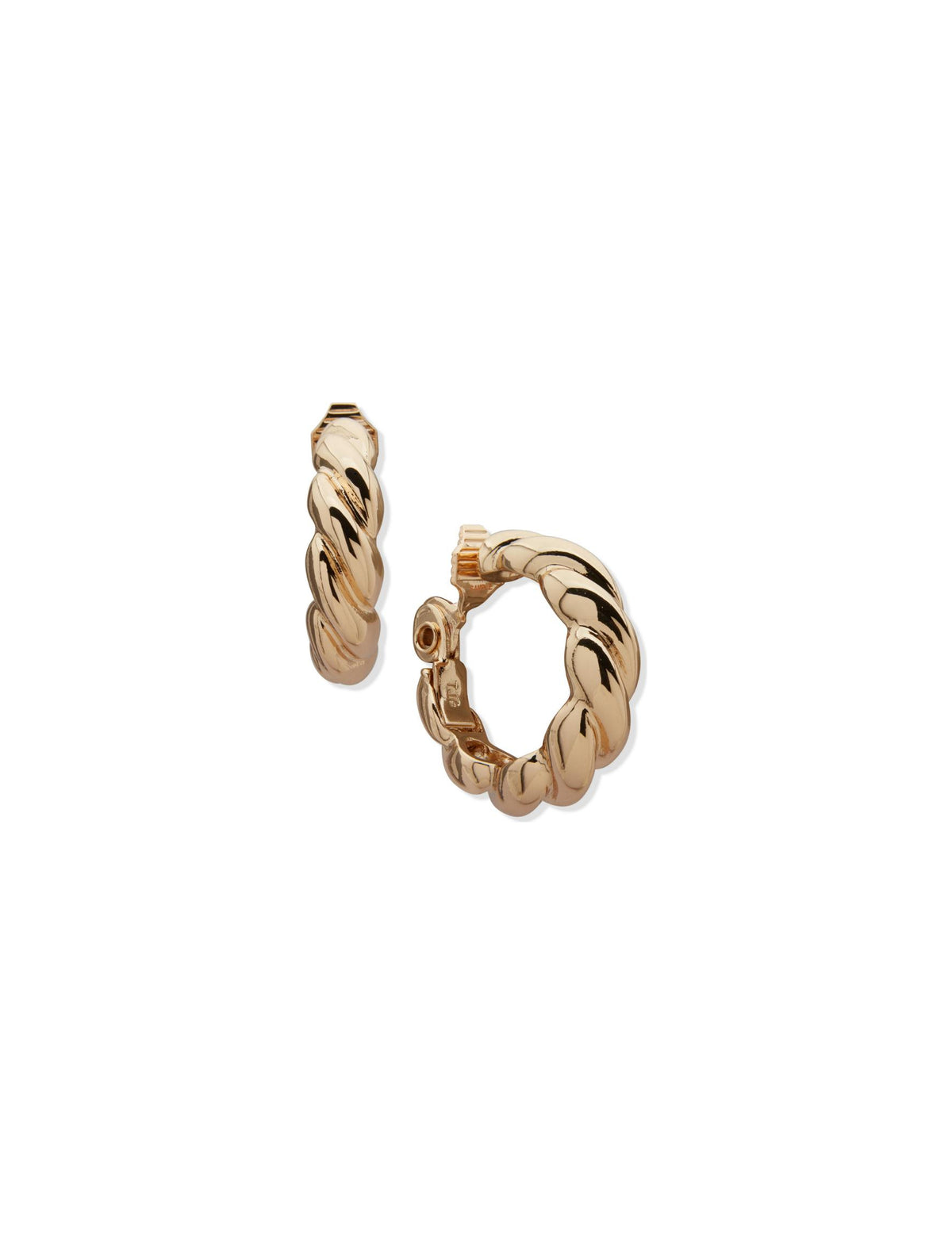 Puffy Twisted Clip Hoop Earrings