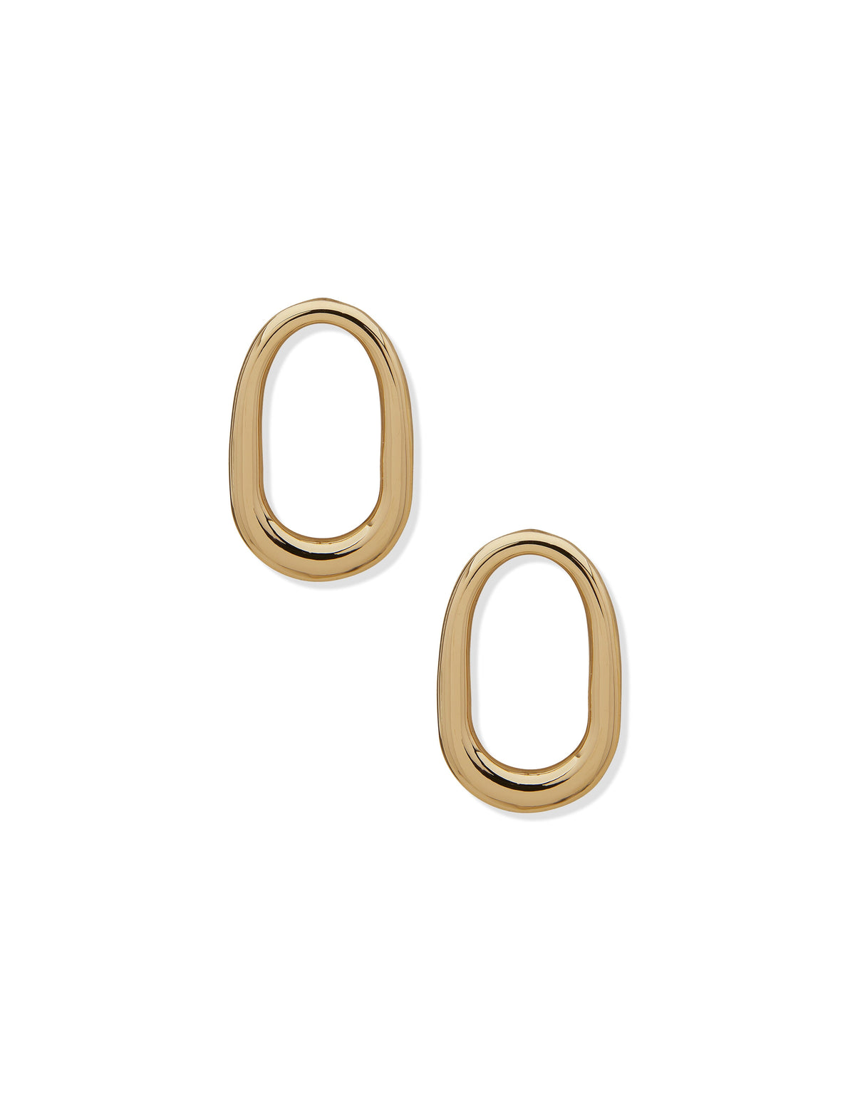 Anne Klein Gold Tone Post Oval Drop Earrings