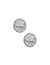 Anne Klein Silver Tone Oval Halo Button CZ Pierced Earrings