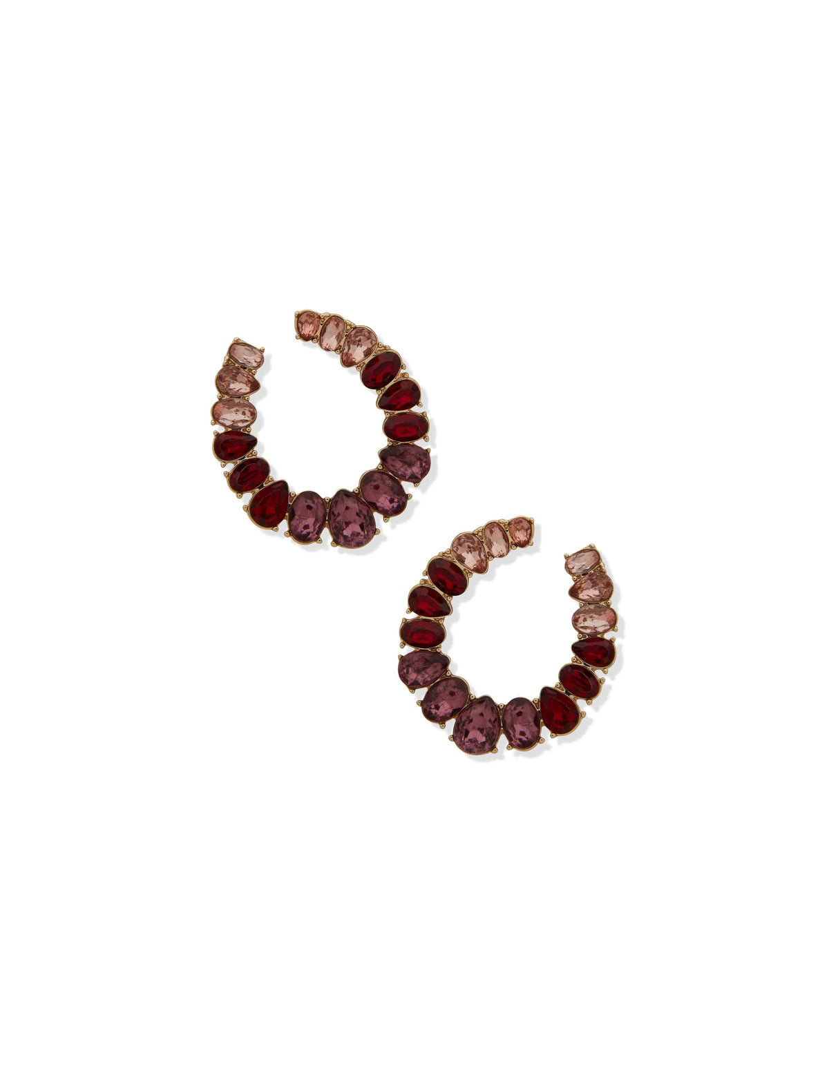 Anne Klein Gold Tone Red Stone Post Front/Back Stud